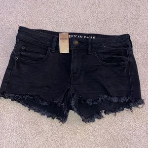 American Eagle Black Super Stretch Jean Shorts Size 6